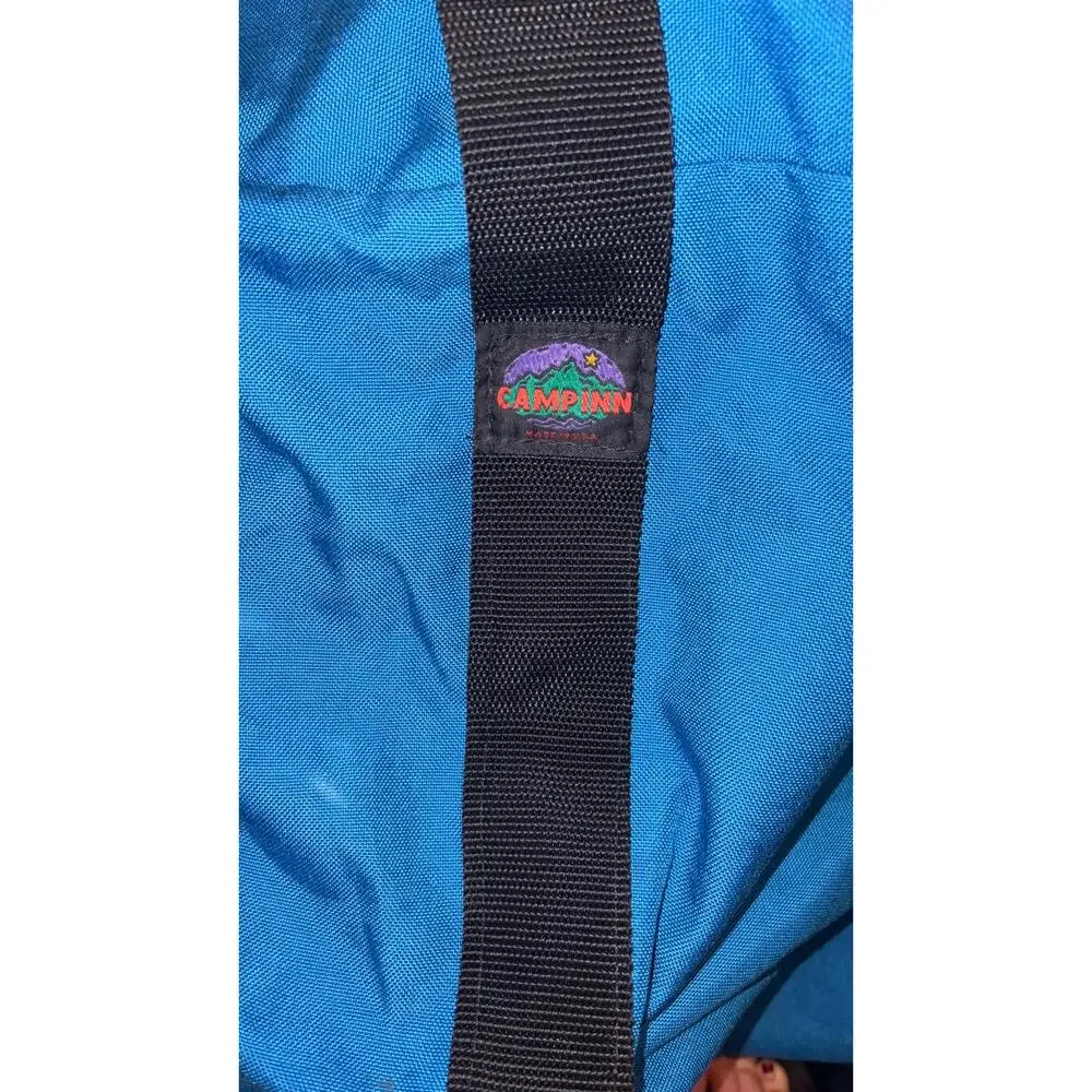 Vintage CAMP INN Blue Nylon EXTRA LARGE OVERSIZED Duffle Bag